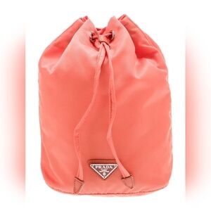 EUC Prada Salmon Nylon Drawstring Pouch